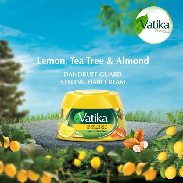 Vatika Naturals Anti-Dandruff Styling Hair Cream - Lemon, Tea Tree & Almond