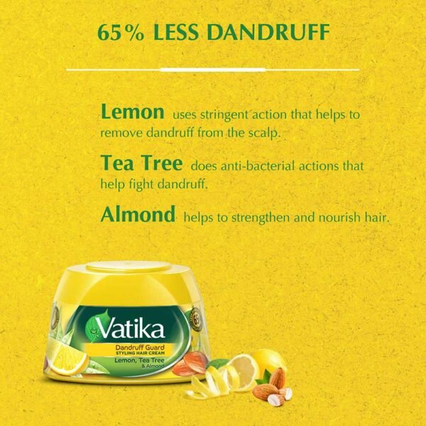 Vatika Naturals Anti-Dandruff Styling Hair Cream - Lemon, Tea Tree & Almond