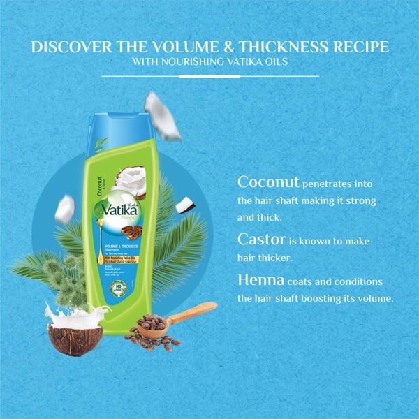 Vatika Naturals Volume & Thickness Coconut Shampoo
