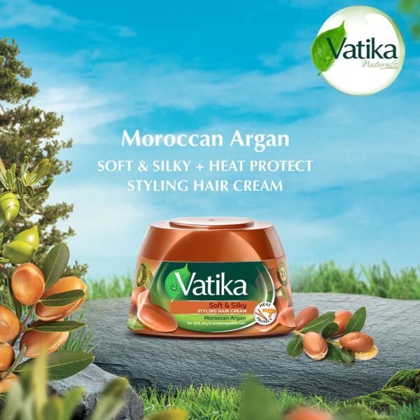 Vatika Naturals Soft & Silky Styling Hair Cream with Moroccan Argan